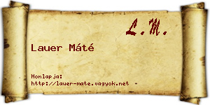 Lauer Máté névjegykártya